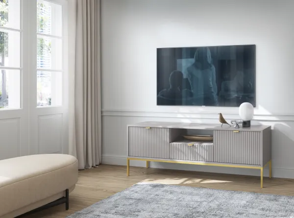 Piaski Televízny stolík Nova 154 cm sivý/zlatý