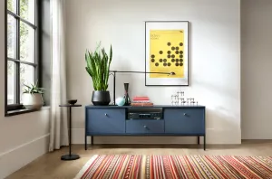 Piaski Televízny stolík Mono II 154 cm modrý/čierny