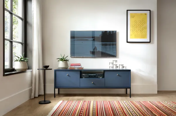 Piaski Televízny stolík Mono II 154 cm modrý/čierny