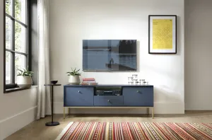 Piaski Televízny stolík Mono II 154 cm modrý/zlatý