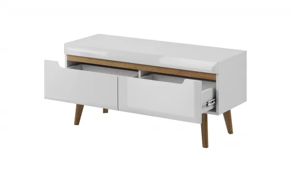 Piaski Televízny stolík Nordi 107 cm biely/dub Riviéra