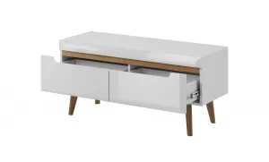Piaski Televízny stolík Nordi 107 cm biely/dub Riviéra