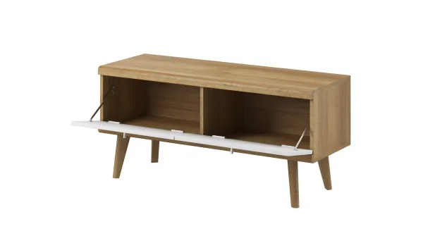 Piaski Televízny stolík Primo 107 cm dub Riviéra/biely