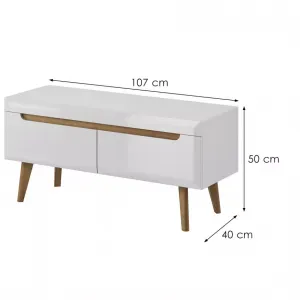 Piaski Televízny stolík Nordi 107 cm biely/dub Riviéra
