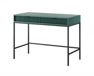 Piaski Toaletný stolík Nova 104 cm zelená/čierne úchytky a čierny rám