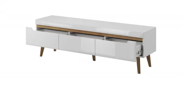 Piaski Televízny stolík Nordi 160 cm biely/dub Riviéra