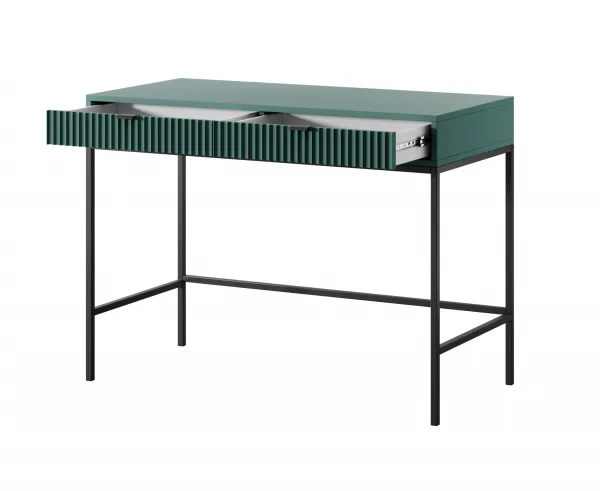 Piaski Toaletný stolík Nova 104 cm zelená/čierne úchytky a čierny rám