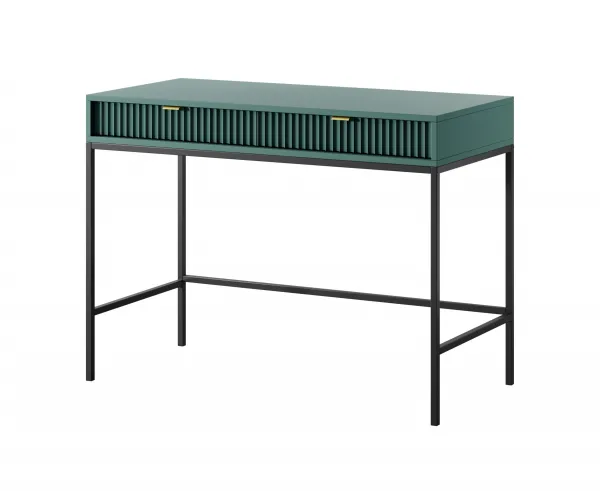 Piaski Toaletný stolík Nova 104 cm zelená/zlaté úchytky a čierny rám