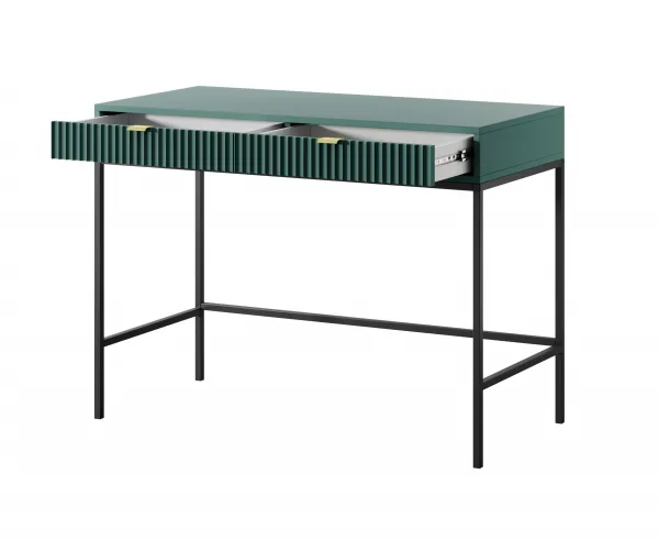 Piaski Toaletný stolík Nova 104 cm zelená/zlaté úchytky a čierny rám