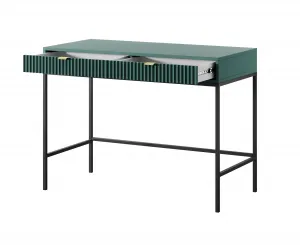 Piaski Toaletný stolík Nova 104 cm zelená/zlaté úchytky a čierny rám