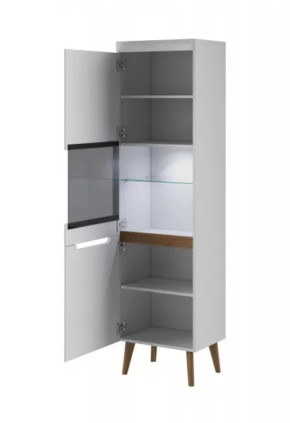 Piaski Vitrína Nordi 53 cm biela/dub Riviéra