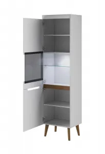 Piaski Vitrína Nordi 53 cm biela/dub Riviéra