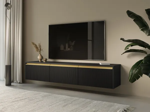 Piaski Televízny stolík Royal II 180 cm čierny/zlatý