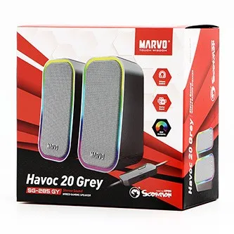 Marvo reproduktory HAVOC 20GY, 6W, šedé, podsvícené