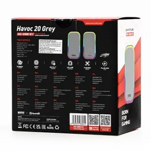 Marvo reproduktory HAVOC 20GY, 6W, šedé, podsvícené