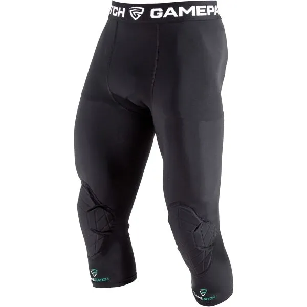 GAMEPATCH TIGHTS 3/4 WITH KNEE PADDING Kompresné unisex legíny, čierna, veľkosť