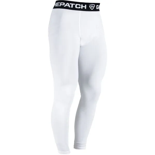 GAMEPATCH COMPRESSION PANTS Kompresné unisex legíny, biela, veľkosť