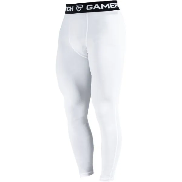 GAMEPATCH COMPRESSION PANTS Kompresné unisex legíny, biela, veľkosť