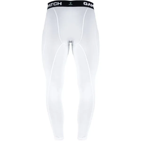 GAMEPATCH COMPRESSION PANTS Kompresné unisex legíny, biela, veľkosť