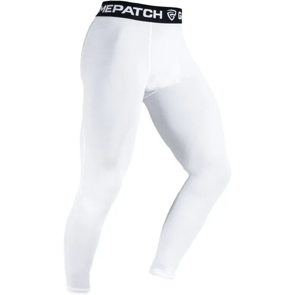 GAMEPATCH COMPRESSION PANTS Kompresné unisex legíny, biela, veľkosť
