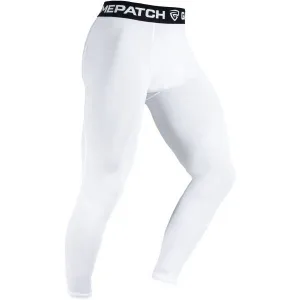 GAMEPATCH COMPRESSION PANTS Kompresné unisex legíny, biela, veľkosť