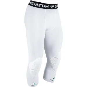 GAMEPATCH TIGHTS 3/4 WITH KNEE PADDING Kompresné unisex legíny, biela, veľkosť JUNIOR