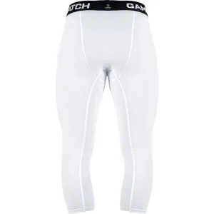 GAMEPATCH TIGHTS 3/4 WITH KNEE PADDING Kompresné unisex legíny, biela, veľkosť JUNIOR