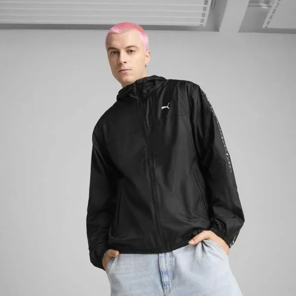 Puma ESSENTIALS TAPE WINBREAKER Pánska bunda, čierna, veľkosť