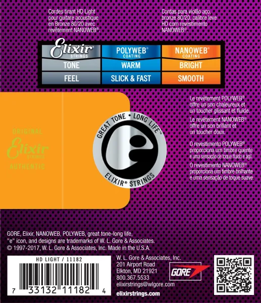 Elixir Nanoweb 80/20 Bronze HD Light