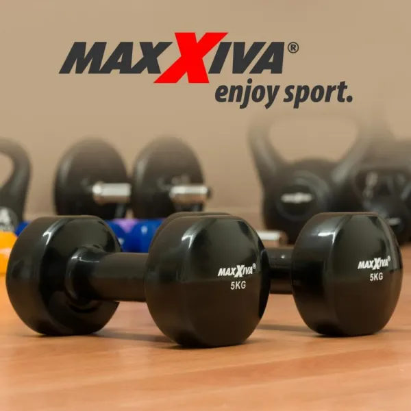 MAXXIVA 84992 sada vinylových činiek 2 x 5 kg, čierna