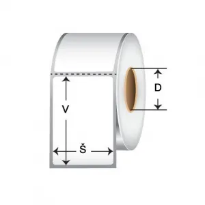 Samolepiace etikety 60x30 mm, 2000 ks, termo, role