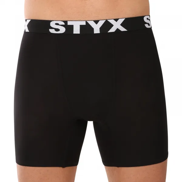 3PACK pánske boxerky Styx long športová guma čierne (3UN960) M, trenky