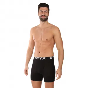 3PACK pánske boxerky Styx long športová guma čierne (3UN960) M, trenky