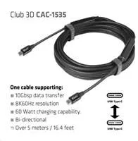 Kábel USB Club3D 3.2 Gen2 Type-C to C Active Bi-directional (M/M) 8K60Hz, 5m