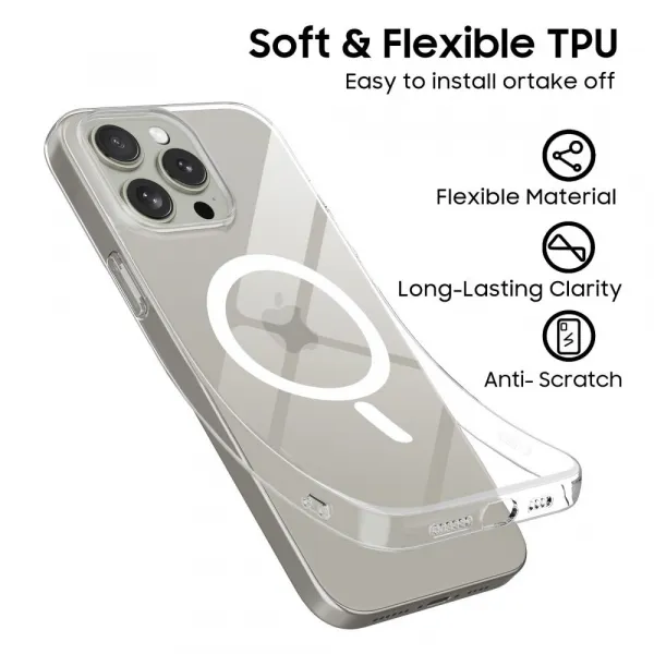Tech-Protect Flexair MagSafe, iPhone 15 Pro, priehľadný