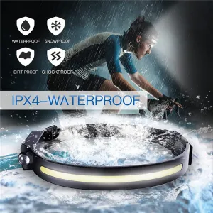 LED čelovka WLCHL03 so senzorom pohybu, IPX4, USB-C, 1200 mAh, čierna