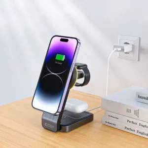 Tech-Protect A28 MagSafe bezdrôtová nabíjačka na mobil / Apple Watch / Airpods, čierna