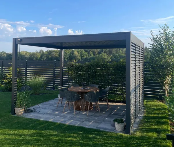ArtRoja Bioklimatická hliníková pergola INTRO PLUS voľne stojaca | antracit  4 x 3 m