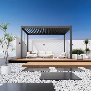 ArtRoja Bioklimatická hliníková pergola INTRO PLUS voľne stojaca | antracit  4 x 3 m