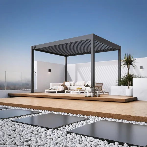 ArtRoja Bioklimatická hliníková pergola INTRO PLUS voľne stojaca | antracit  4 x 3 m