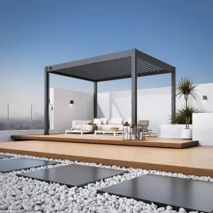 ArtRoja Bioklimatická hliníková pergola INTRO PLUS voľne stojaca | antracit  4 x 3 m