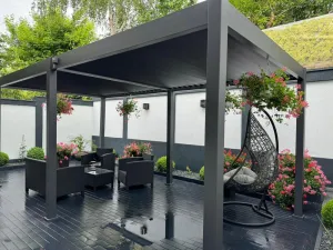 ArtRoja Bioklimatická hliníková pergola INTRO PLUS voľne stojaca | antracit  6 x 3 m