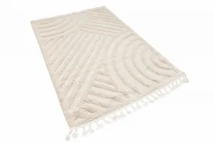 Koberec Berber 9754 so strapcami, ivory / krémový