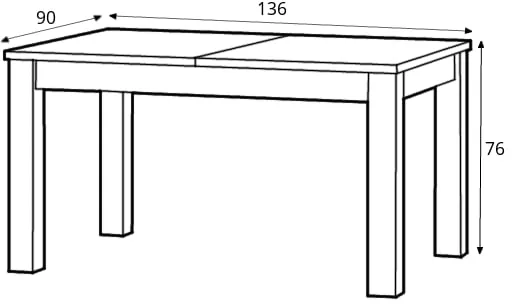 Szynaka Jedálenský rozkladací stôl Country 40 140/214 cm dub Stirling/borovica Andersen