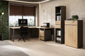 Szynaka Kancelársky regál Brego 07 45 cm grafit/dub Artisan