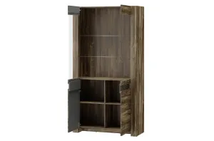 Szynaka Vitrína Belveder 102 cm 12 s osvetlením dub Stirling