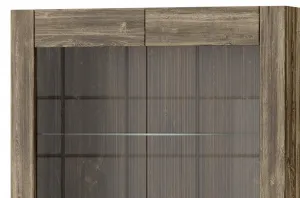 Szynaka Vitrína Belveder 102 cm 12 s osvetlením dub Stirling