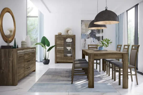 Szynaka Komoda Belveder 46 178 cm s LED osvetlením dub Stirling