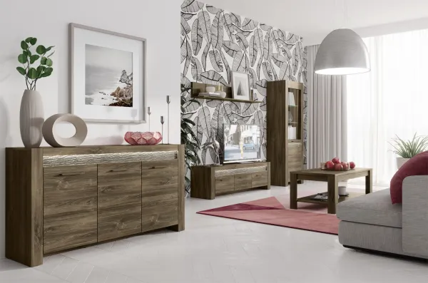 Szynaka Komoda Belveder 46 178 cm s LED osvetlením dub Stirling