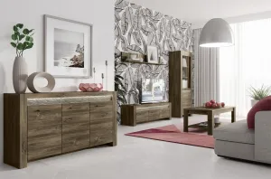 Szynaka Komoda Belveder 46 178 cm s LED osvetlením dub Stirling